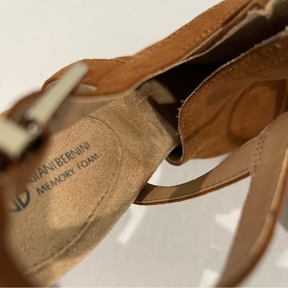 Women’s Giani Bernini Alessio Brown Peep Toe Block Heel Buckle Booties Size 11! - Picture 6 of 9